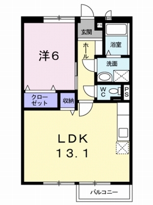 シャトー野口Ⅱ 203号室 間取り