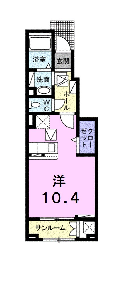 シャルマンⅢ 106号室 間取り