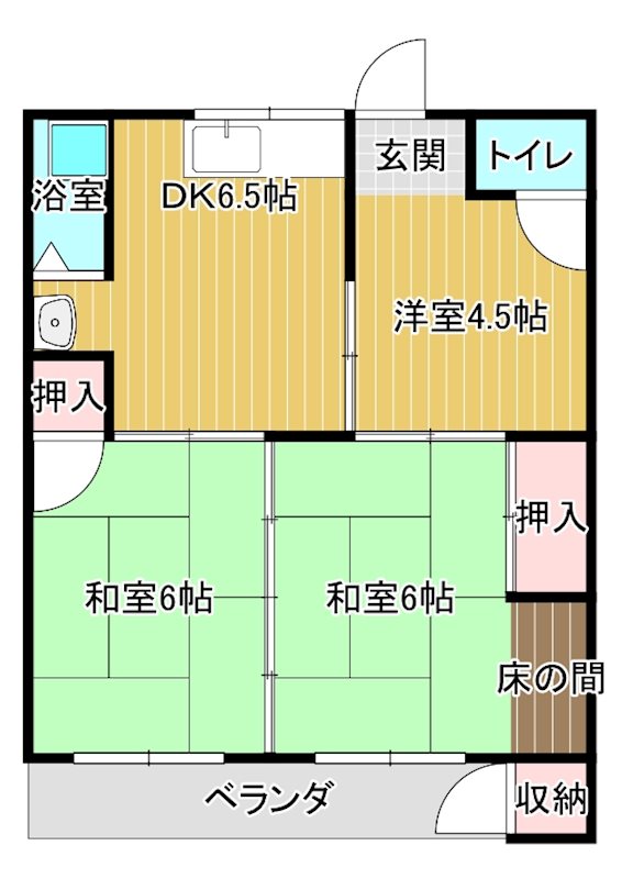 石川マンション 203号室 間取り