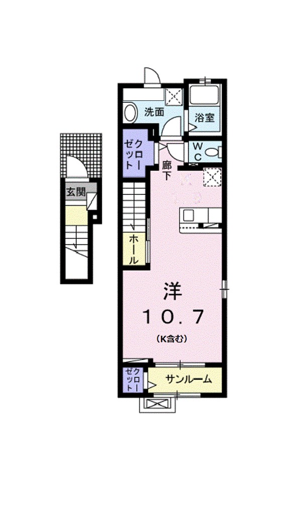 クラール泉池Ａ 201号室 間取り