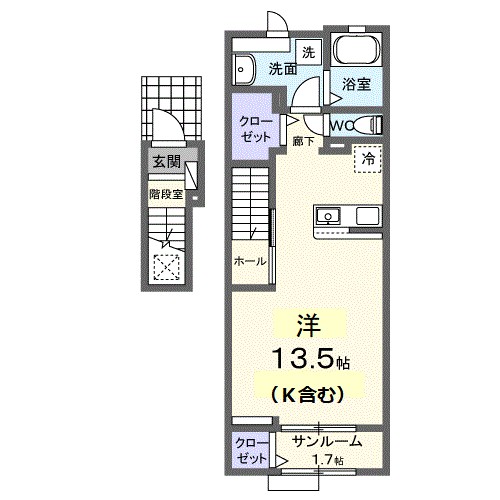 プレフェリート・Ⅴ 202号室 間取り