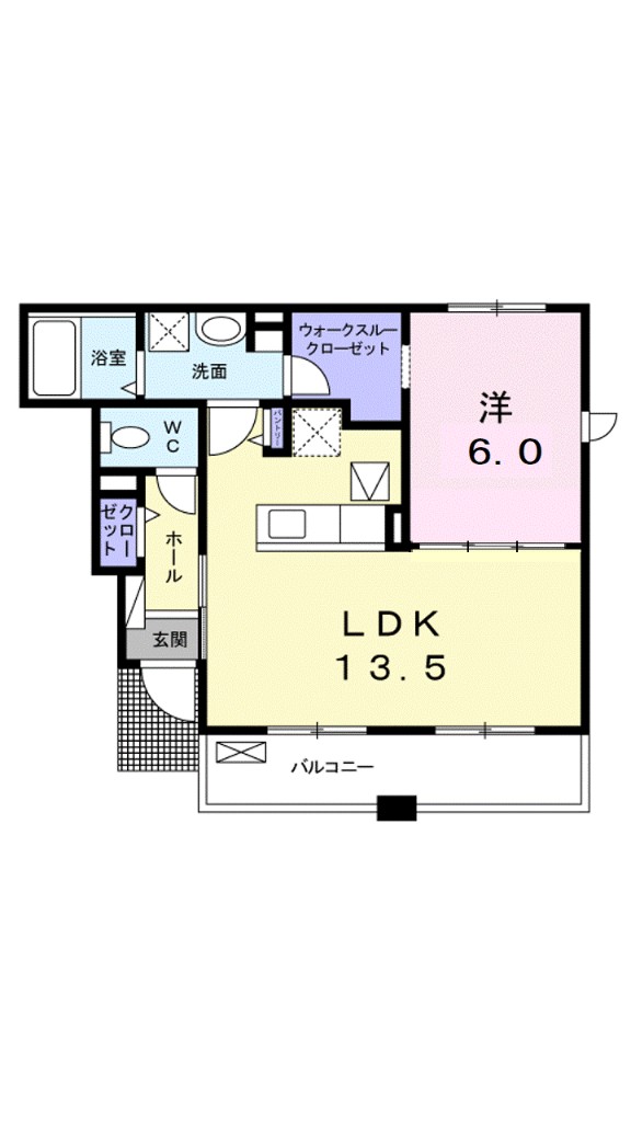 フローラ町田 103号室 間取り