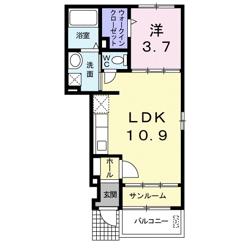 レモンハウス 102号室 間取り