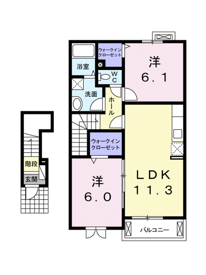 プリマ　ステラ　Ⅱ 203号室 間取り