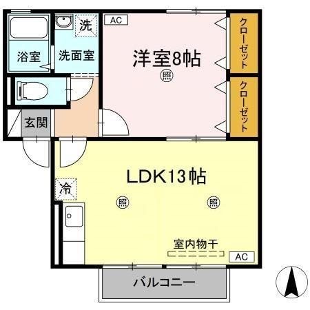 セジュール・ウメキⅡ 202号室 間取り