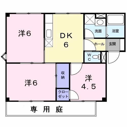 パルシャス野本　Ⅰ 101号室 間取り