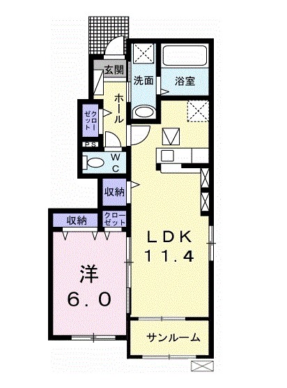 さくら　Ⅰ 101号室 間取り