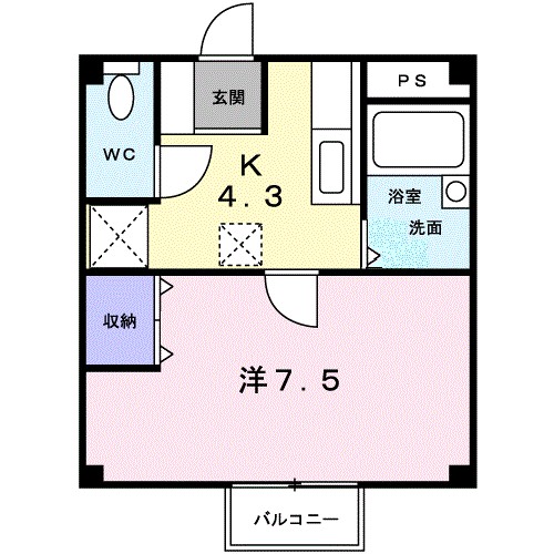 エスポワール馬越 201号室 間取り