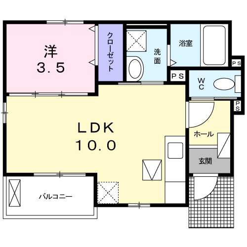 チェルシーテラス 101号室 間取り