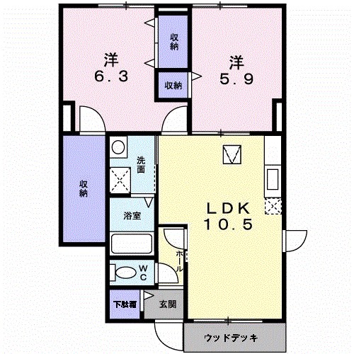 オリージャ　Ⅰ 103号室 間取り