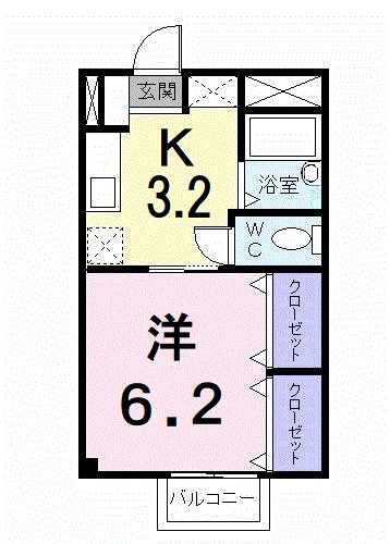 メロディ・タウン 103号室 間取り