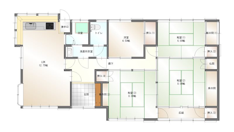 楠崎1丁目4-64戸建て 間取り