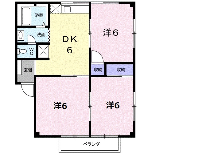 サンハイツ１番館 102号室 間取り