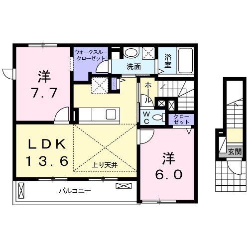 メリーゲート・Ｋ 201号室 間取り