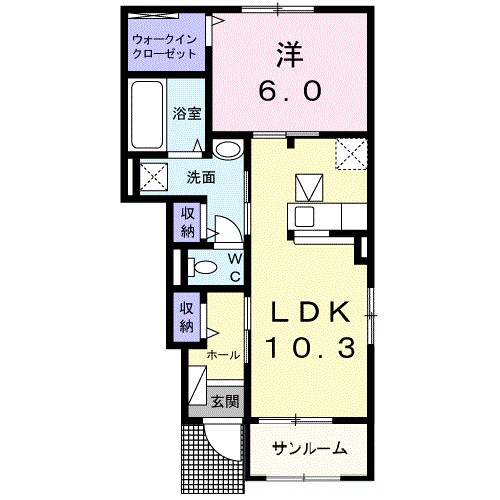 クラール東村　Ｄ 105号室 間取り