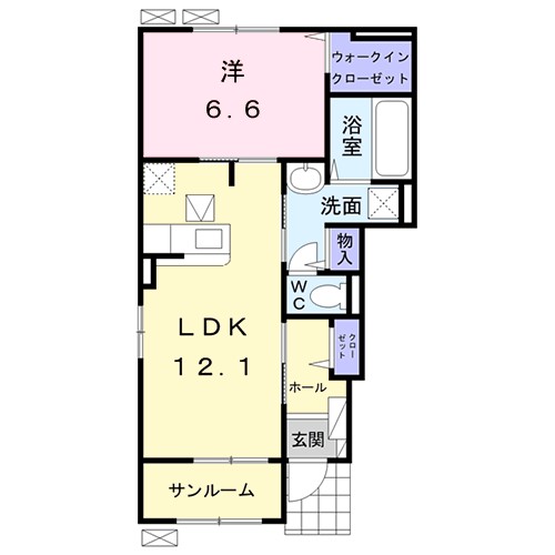 クラール東村　Ｉ 101号室 間取り