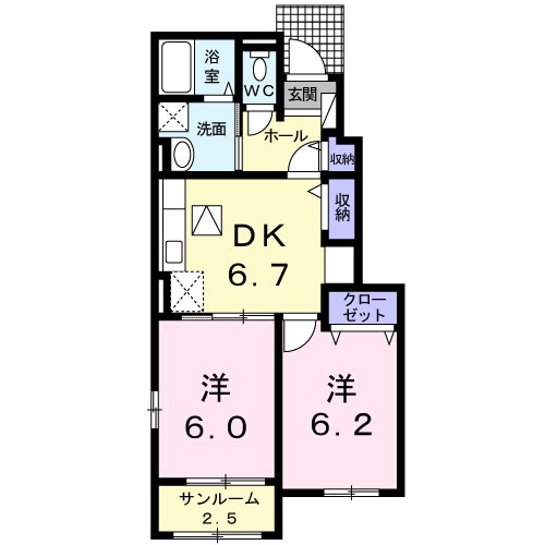 ドミール　ファド 103号室 間取り
