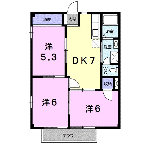グリーンハイム 102号室 間取り