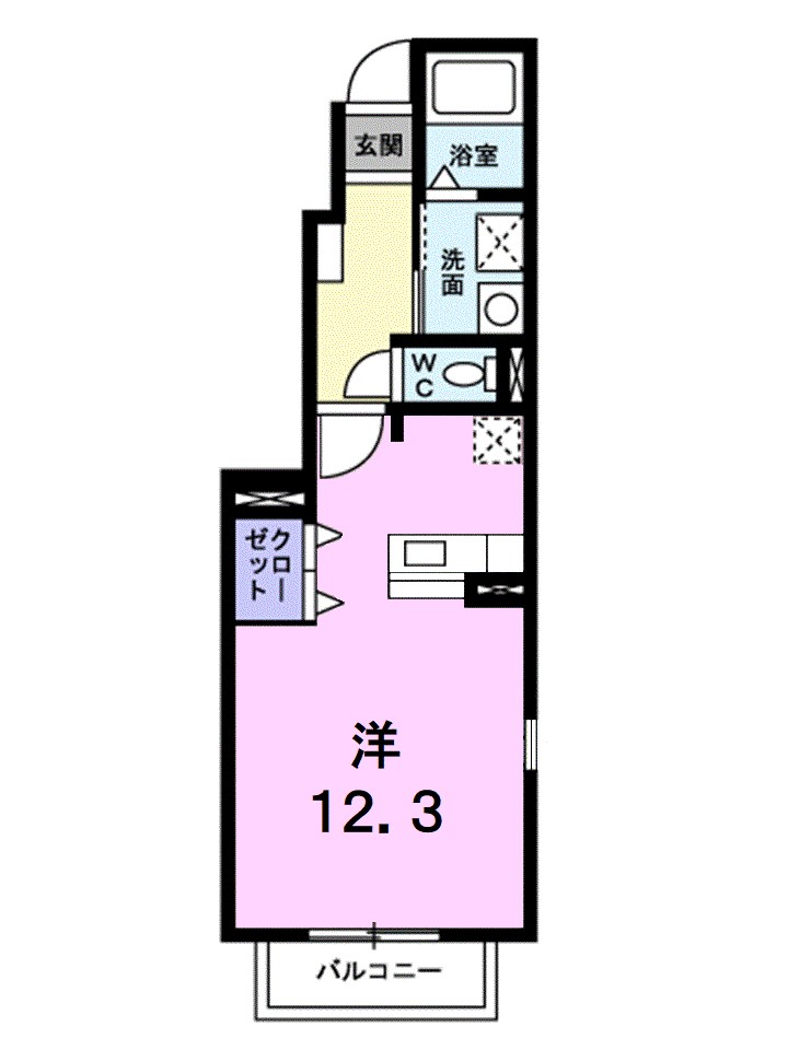 ボヌール・Ｋ　Ｂ 101号室 間取り