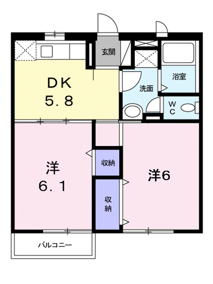 エルディム小栗 203号室 間取り