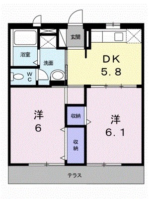 エルディム小栗 101号室 間取り