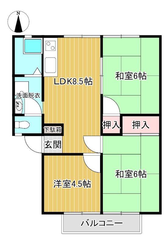 パナハイツ白石　東の下 1号室 間取り