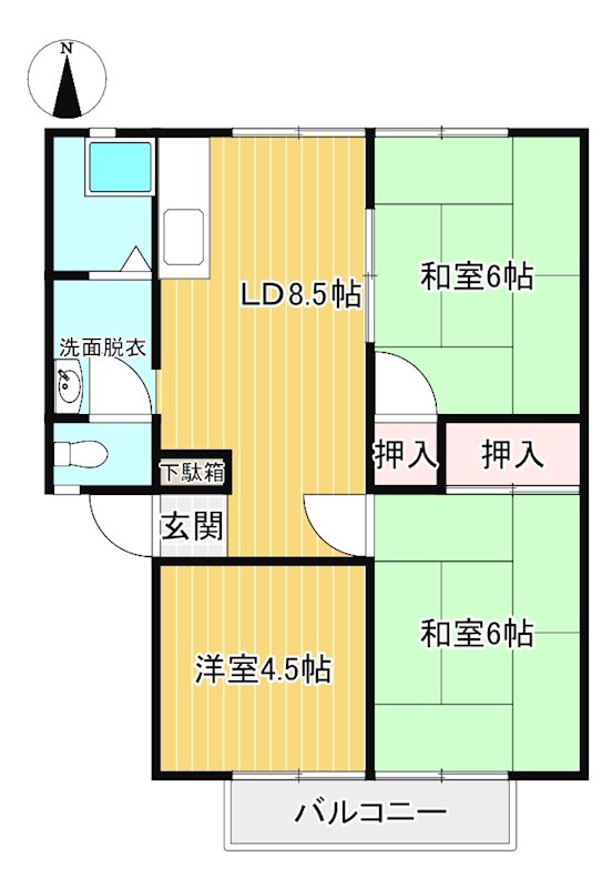 パナハイツ白石　東の下 1号室 間取り