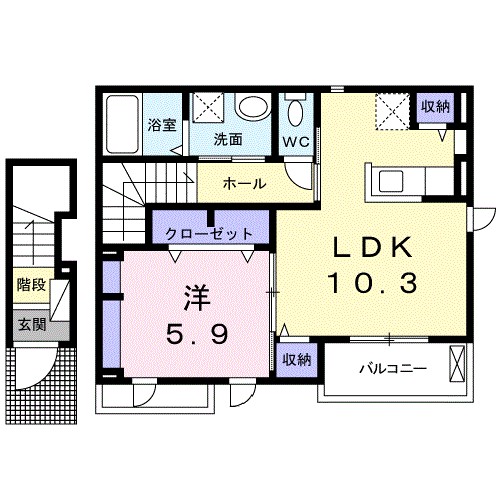 サン住吉双葉Ⅰ 203号室 間取り