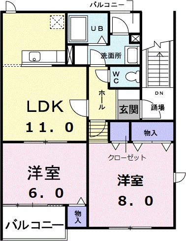 リバ－サイド　藤 201号室 間取り
