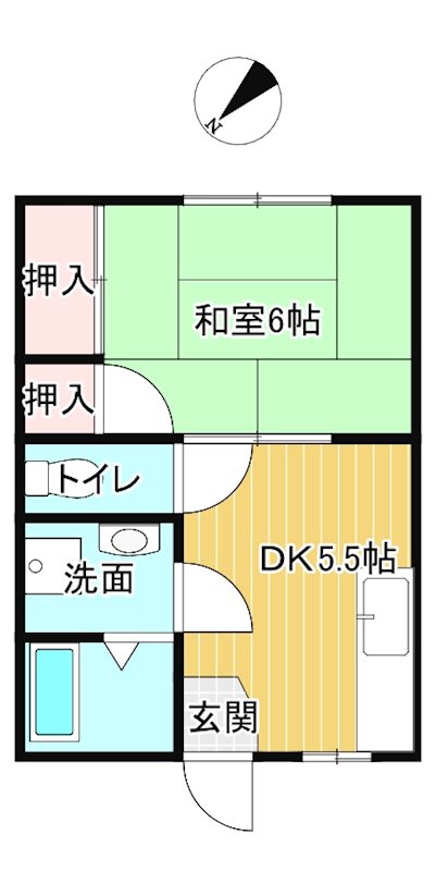 駅前アパート 102号室 間取り