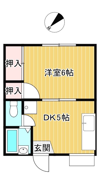 駅前アパート 202号室 間取り