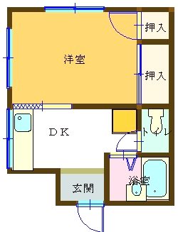 駅前アパート 206号室 間取り