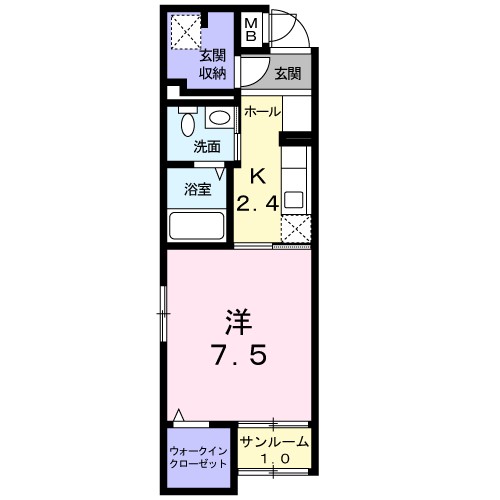 アライブ・スクエア 105号室 間取り