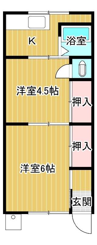 竹岡荘 203号室 間取り