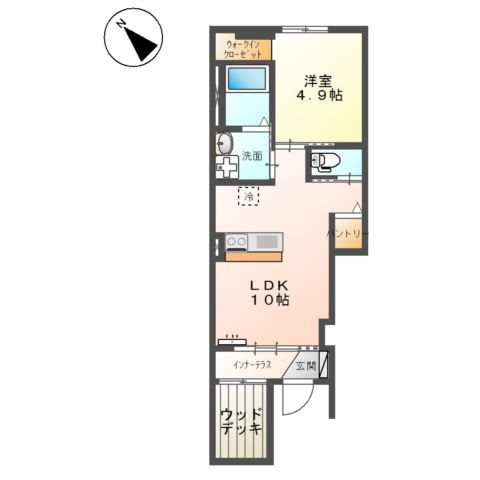 エンターレ妻鳥 106号室 間取り