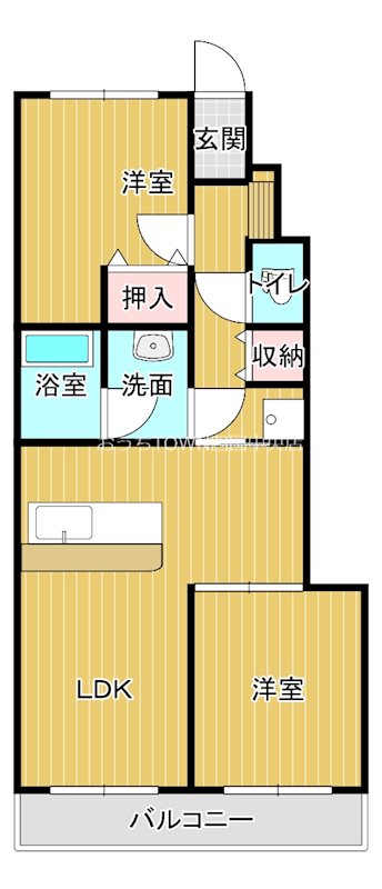 桃山ハイツ 306号室 間取り