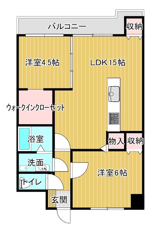 太陽山越ビル  406号室 間取り