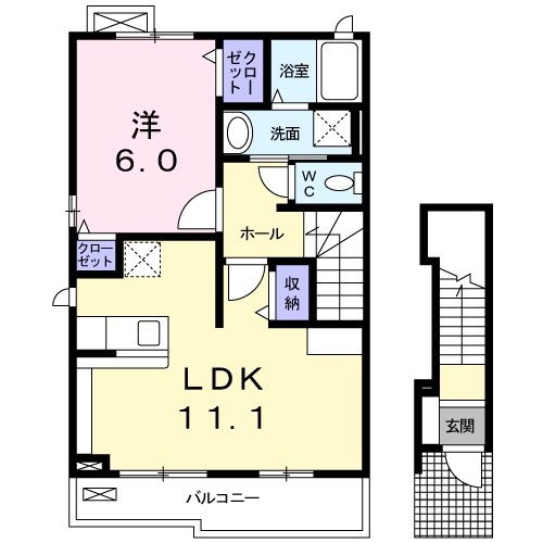 リヴェールⅤ 201号室 間取り