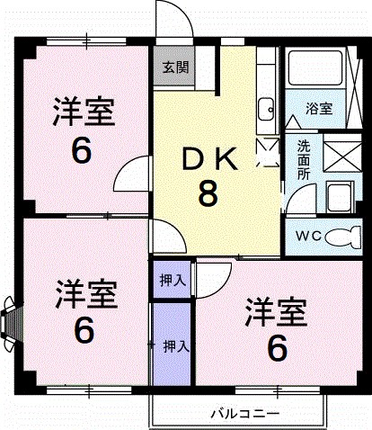 朝日ハイツＢ 203号室 間取り