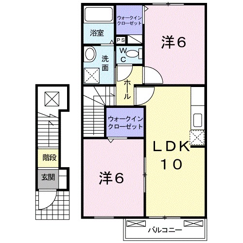 フェニックス唐山　Ｂ 202号室 間取り