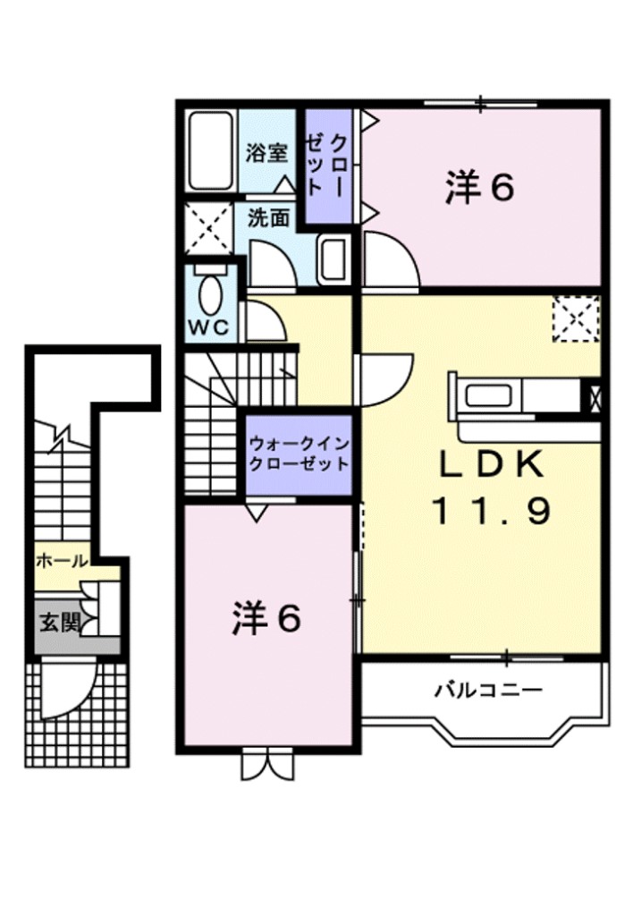 アンジュベリーＢ 203号室 間取り