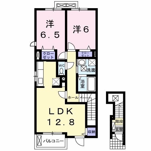 ジョーヌ　セレーサ　Ｂ 201号室 間取り