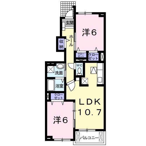 セントラルパークサイド市坪 103号室 間取り