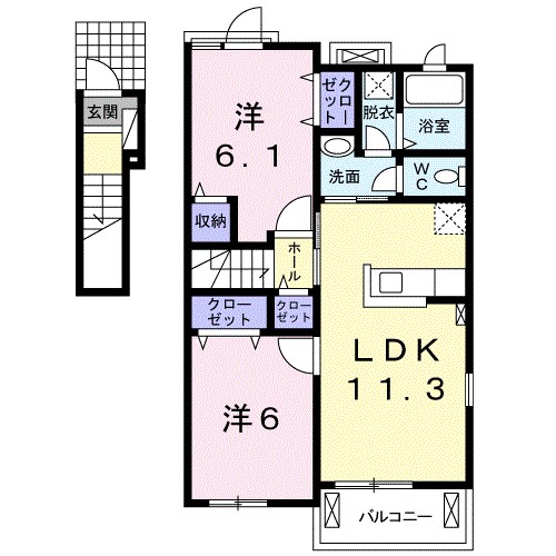 サンモールＫ・Ⅱ 201号室 間取り
