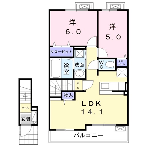 ＯＵＲ　ＣＩＴＹ　今治　Ⅰ 203号室 間取り