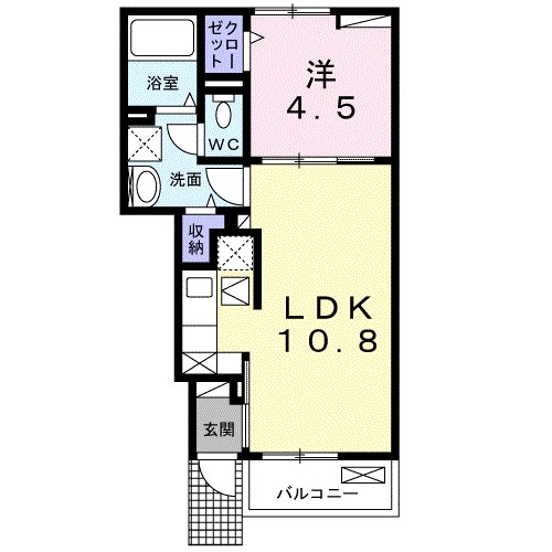 ルミナス今治　Ⅰ 102号室 間取り