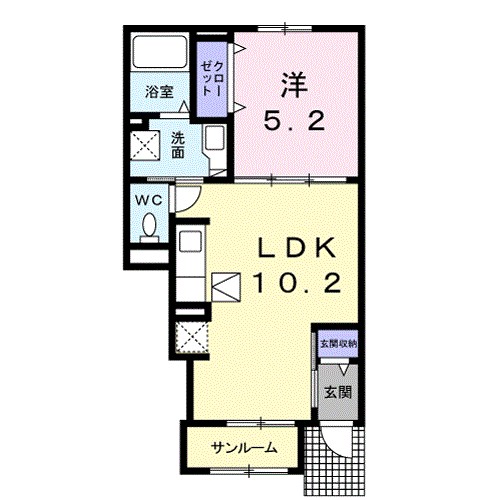 フロイデ　ＫＡＮＡＧＥＮ三島２ 102号室 間取り