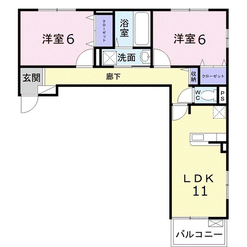 フォレストビュー　Ⅱ 205号室 間取り
