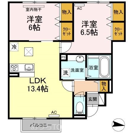 Ｄ－room船木 102号室 間取り