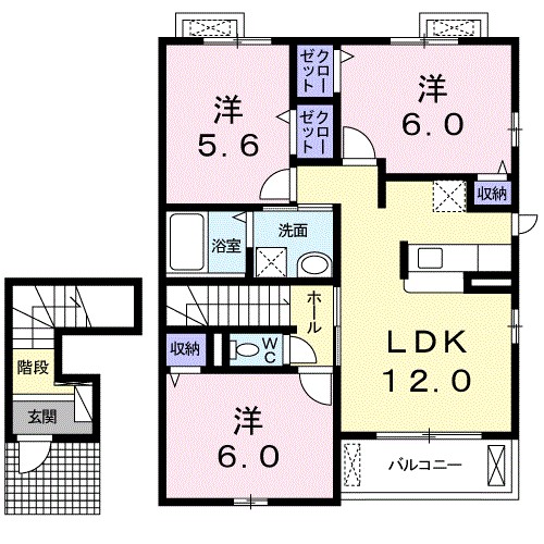エストレーラⅠ　Ｂ 205号室 間取り